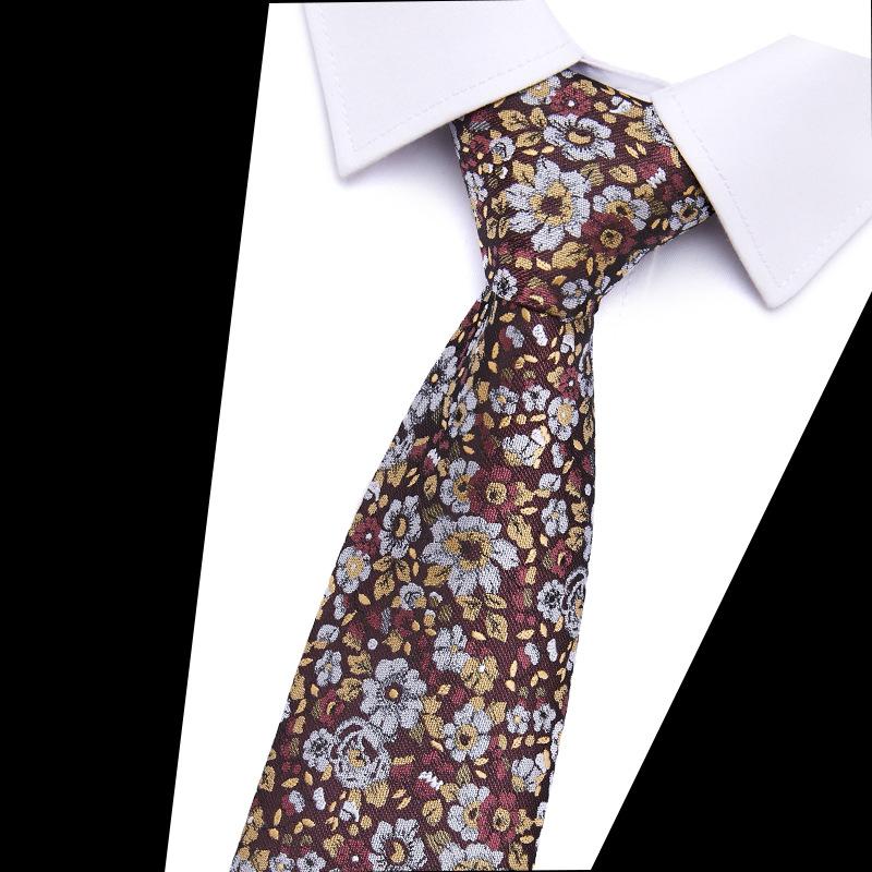 Men'S Tie Polyester Silk Jacquard Tie Men'S 7.5Cm