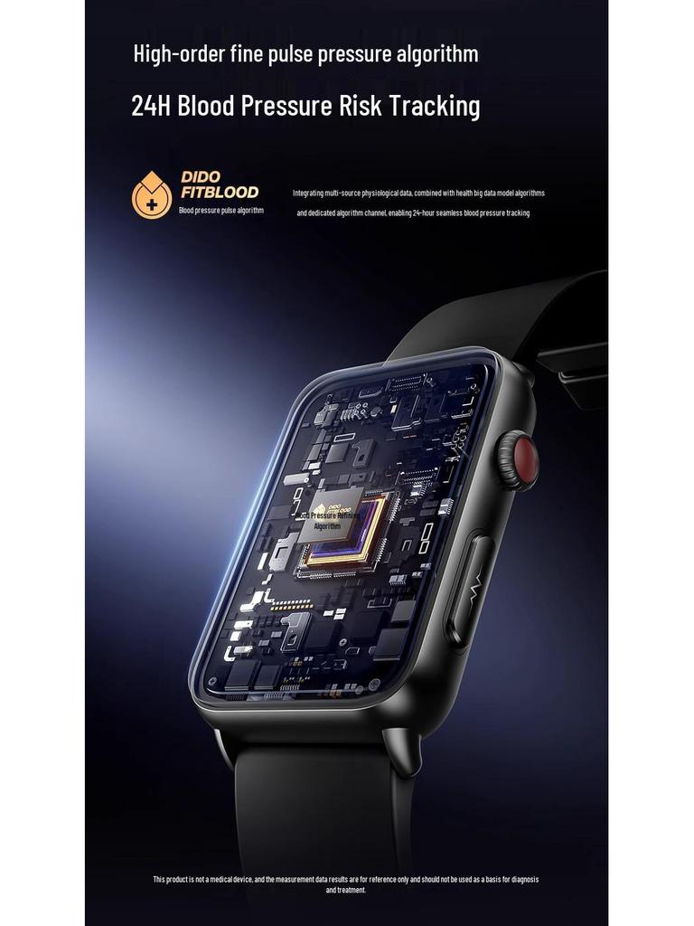 DIDO R50 Smart Bracelet: Health Monitoring with Blood Pressure, ECG, Heart Rate, Blood Oxygen, Sleep Tracking, Bluetooth Call, and SOS Trend Alerts.