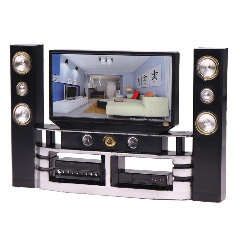1/12 Puppenhaus Mini Fernseher Audio Ornament Puppenhaus Wohnzimmer Möbel Dekoration Puppenhaus Mikro Szene Dekoration Spielzeug
