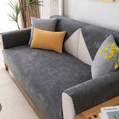 Waterproof Corduroy Sofa Mat Four Seasons Universal Sofa Cover Non-Slip Anti Cat Scratch Solid Color Black White Edge Sofa Mat