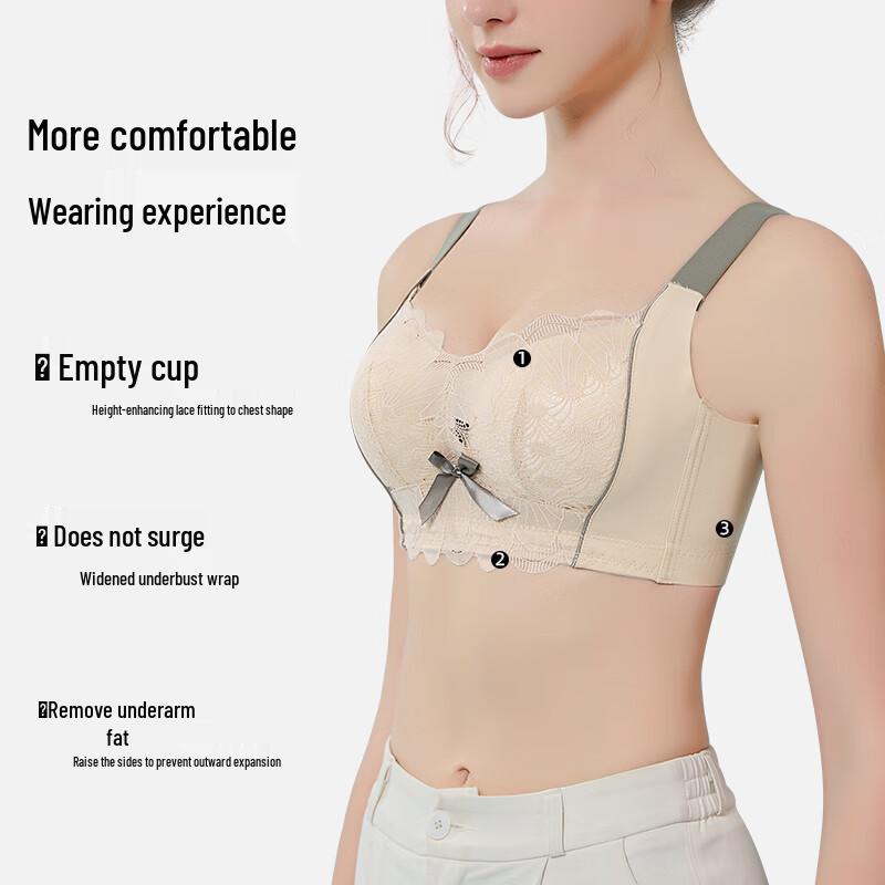 Maoren Women's Wireless Lace Push-up Bra