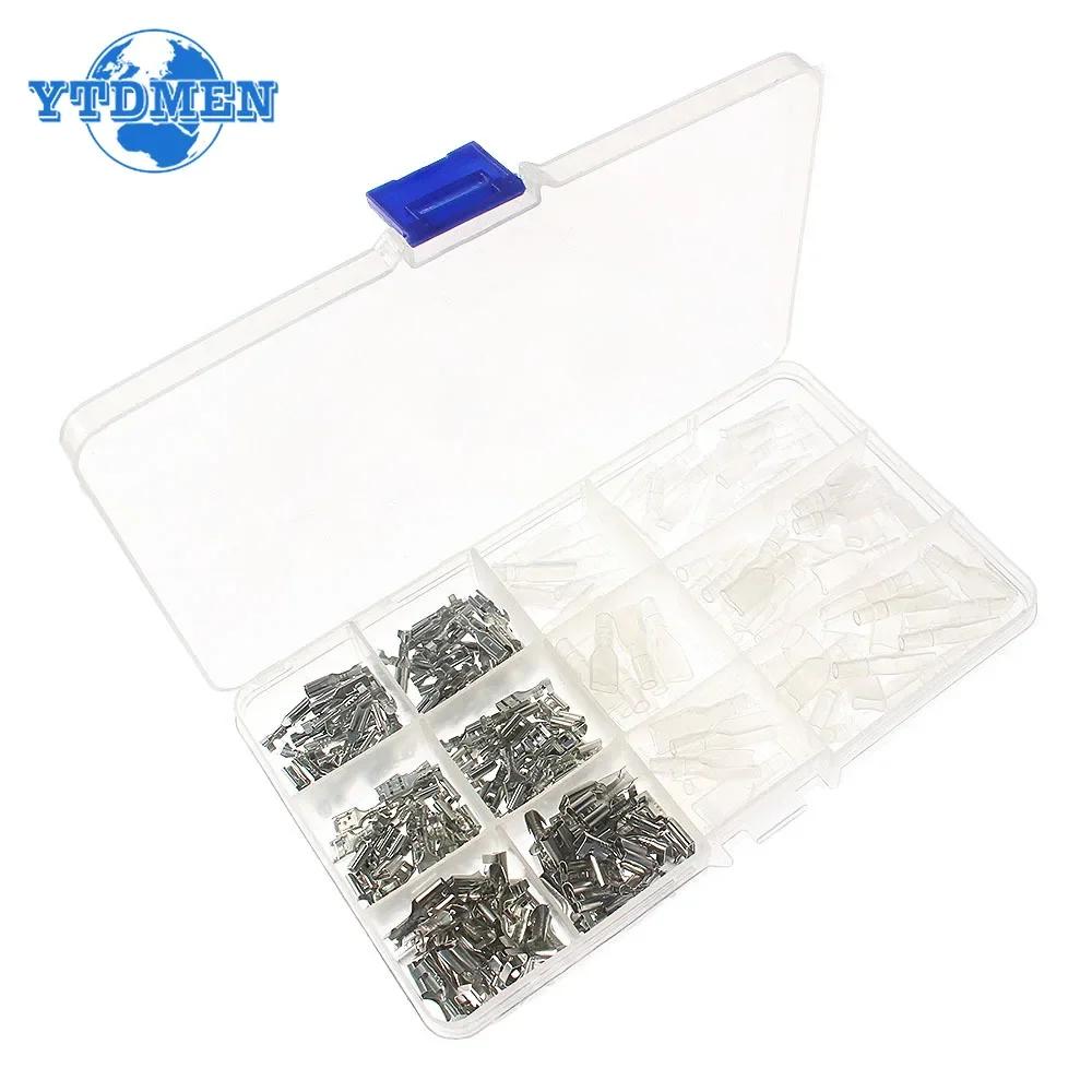 

150pcs Electrical Crimp Terminals Connector 2.8/4.8/6.3mm Insulated Male Female Wire Connector Spade Connectors Assorted Kit білий