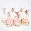12/24/36PCS Fairy Cupcake Toppers Wing Angel Flower Fairy Cake Topper Ballet Dancer Fairy Birthday Party Decorations Baby Shower