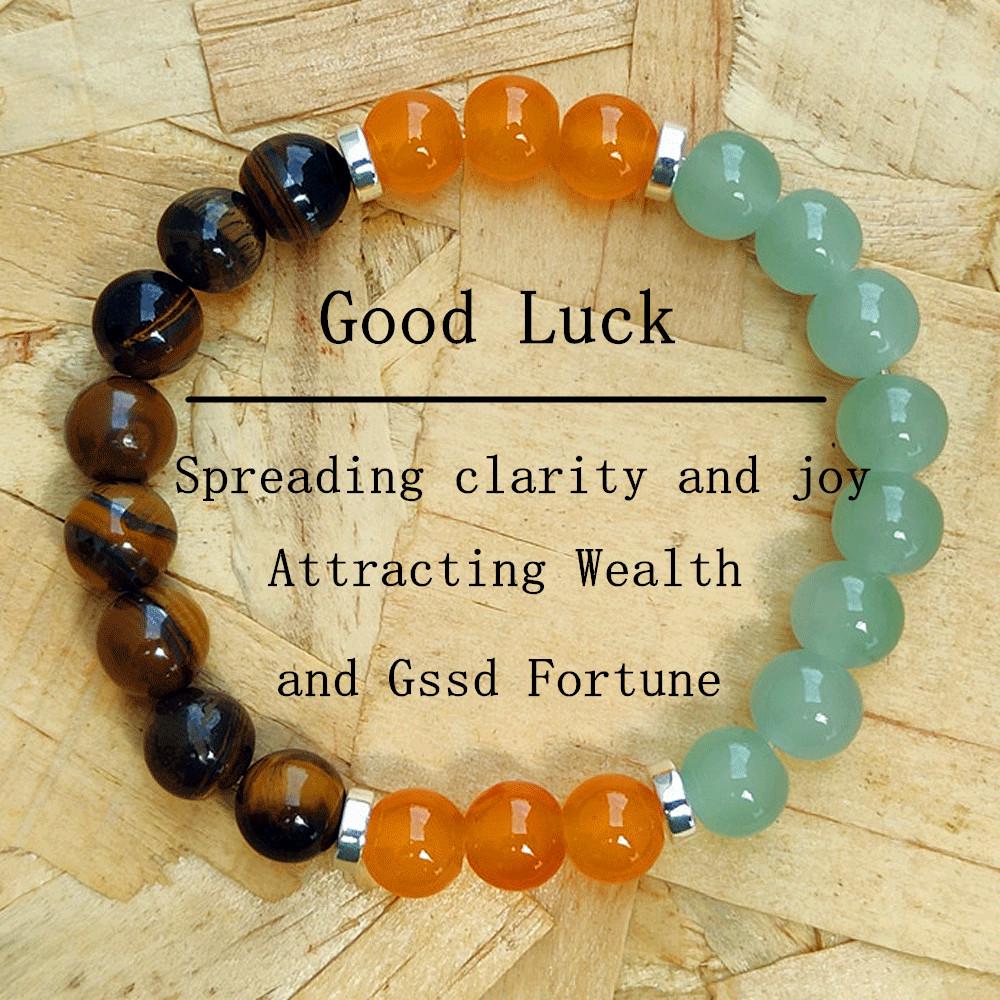 9-teiliges Naturstein-Armband-Set: Tigerauge & Amethyst Perlen Design