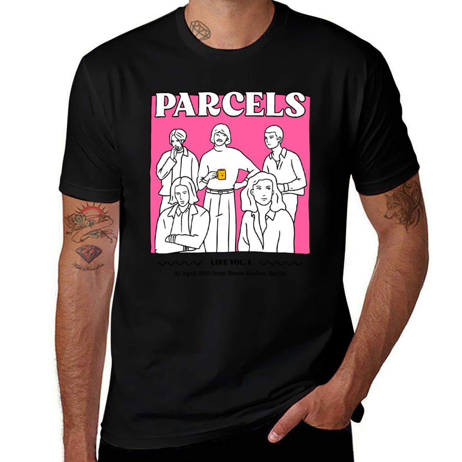 Parcels Vol 1 Live From Berlin T-Shirt Basic Unifarben Kurzarm Baumwoll Oberteil M brown