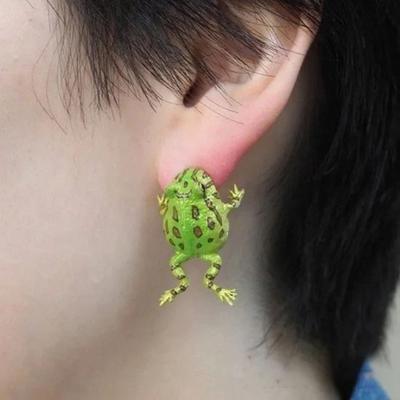1 Pair Personality Funny Frog Shape Stud Earrings Exaggerated Cute Cartoon Creative Ear Studs Fashion Jewelry Gift
