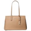 Laila Logo Charm Cowhide Tote Shoulder Bag Medium Women's Natural