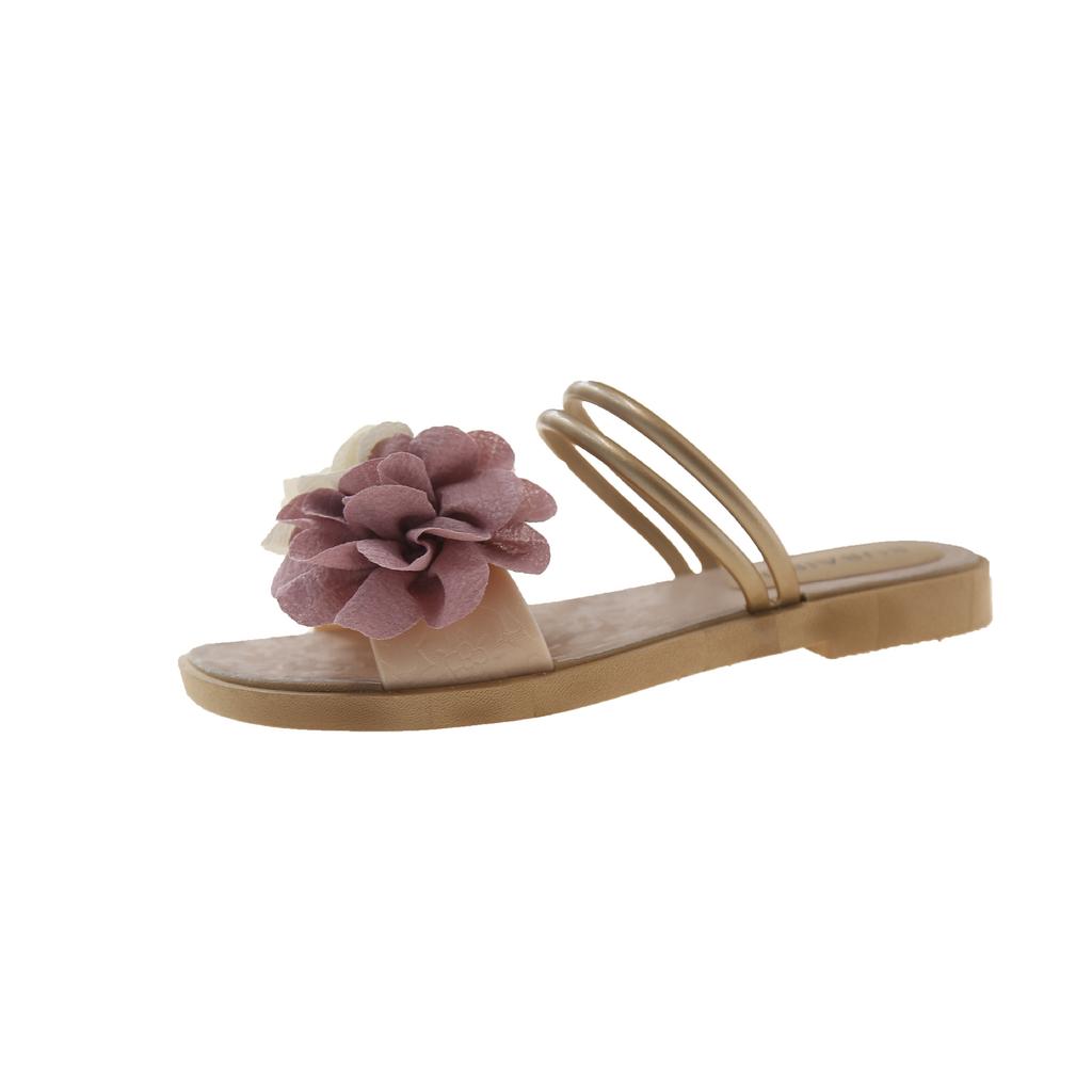 Fashion Trendy Double - Strap Flower Slides | Stylish & Photo - Ready, Ideal for Fairy - Chic & Outing Outfits