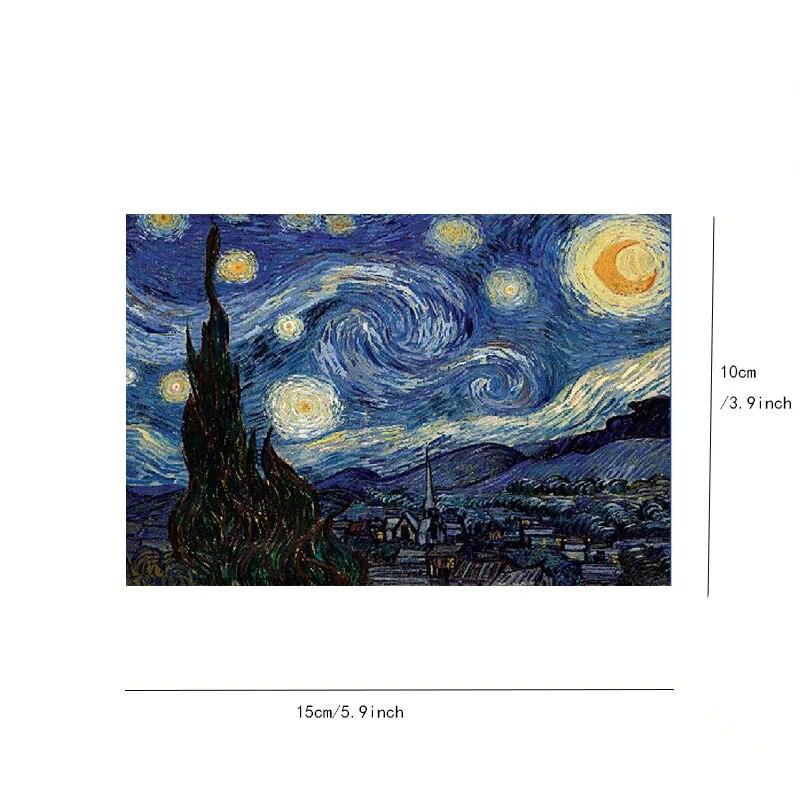 Van Gogh Sky Puzzle+fotorámeček Okenní parapet Cat 150 Mini zkumavka Puzzle Světově proslulá série obrazů Cestovní puzzle YC-M