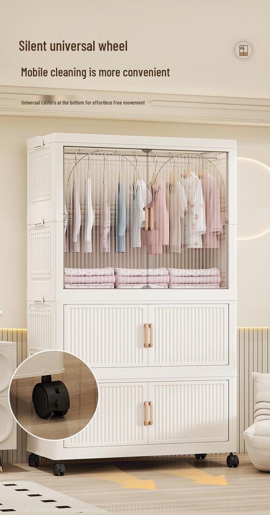 Foldable Wall-Mounted Baby Wardrobe & Multi-Layer Storage Cabinet