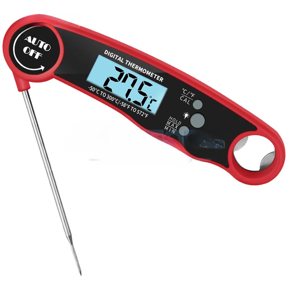 Instant Read Meat Thermometer Best Waterproof Ultra Fast Digital Food Water Milk Thermometer for Outdoor Cooking BBQ and Kitchen