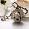 JEWELRYWE Star Pocket Watch Automatic Skeleton Roman Analog Pendant Watch Antique Style Alloy Perfect for Coming-of-Age Day, Birthday, Anniversary, Ch