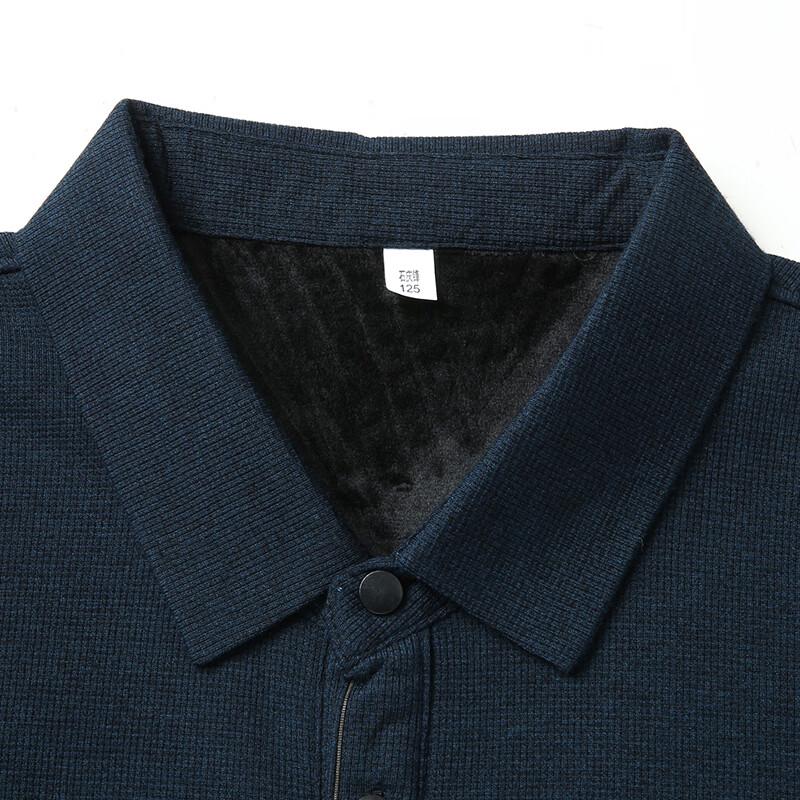Men's Plus Size Fleece Lined Lapel Polo Shirt