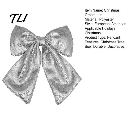 Durable Polyester Bows for Seasonal Decor Christmas Large Bow Pendant with Sequin, Multi-Layered Glitter Decorative Hanging Holiday Parties Ornament,