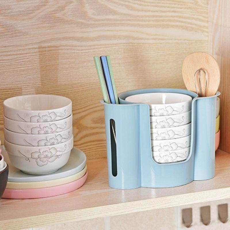 1PCS/Plastic Dish Rack Placeware Storage Box Kitchen Supplies Countertop Spoon Rack Drain Rack Stora