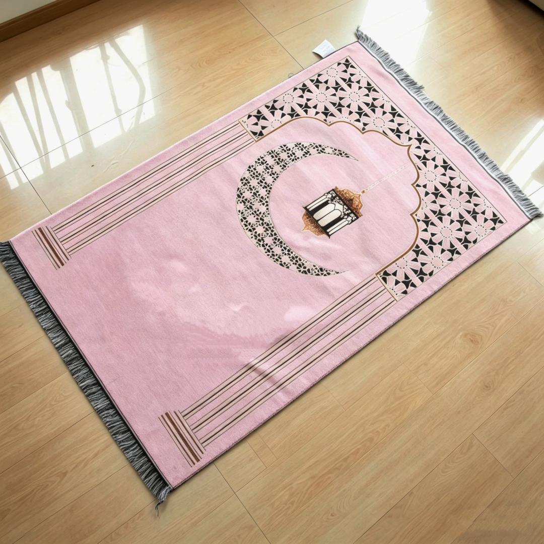 Islamitisch Bloemen Gebedskleed, Makkelijk te Reinigen Moslim Aanbiddingskleed, Opvouwbaar Huidvriendelijk en Slijtvast Kniekleed 70X120 CM