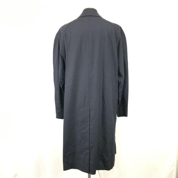 Lanvin Italy Silk Wool Blend Sten Collar Coat R48-45 L-XL Navy(USED)