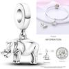 Inlaid Zirconium Sun 925 Silver Travel Balloon Butterfly Love Family Sister Heart Charm Fits Women Jewelry