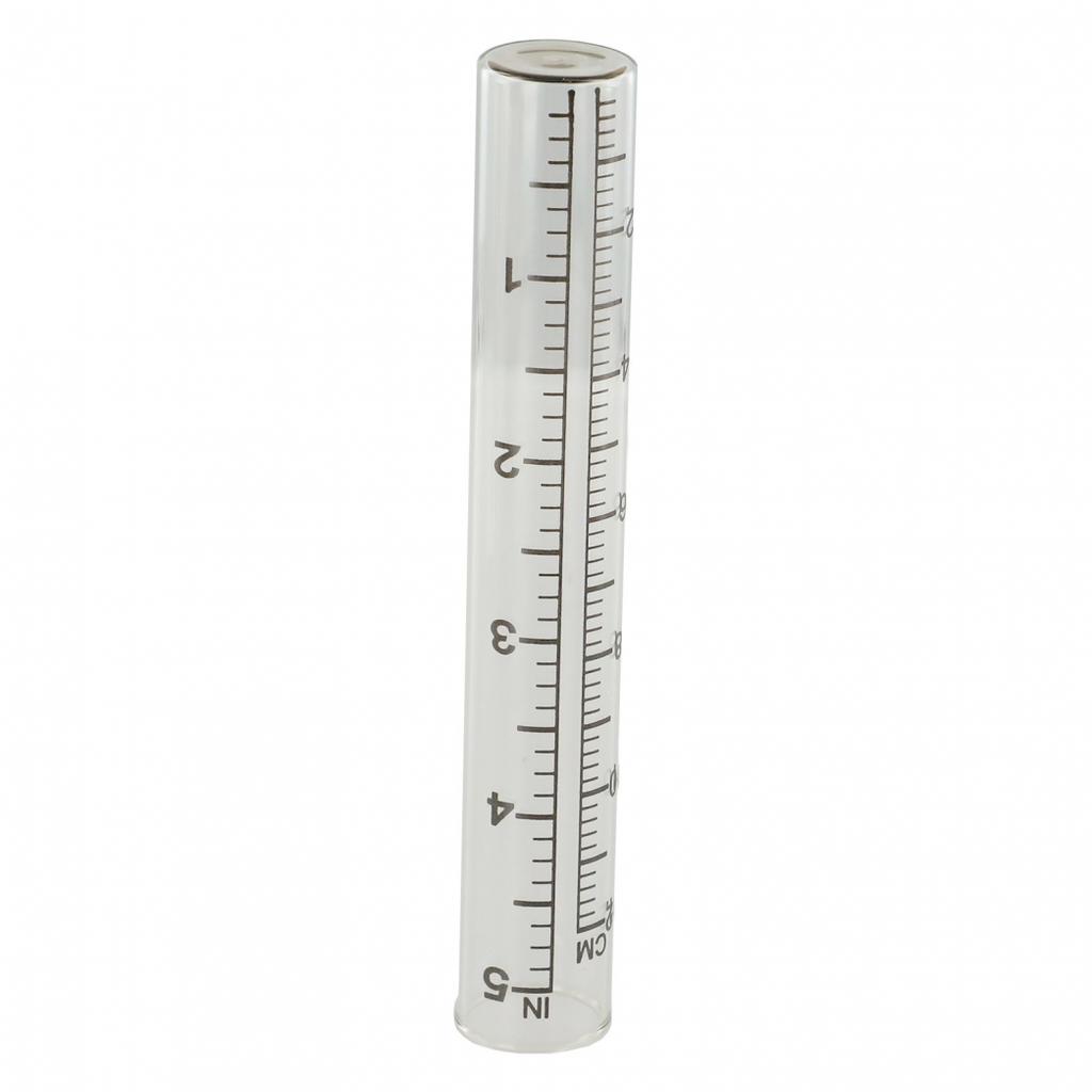 5 Inch Weatherproof Glass Rain Gauge with Sturdy Stainless Steel Frame