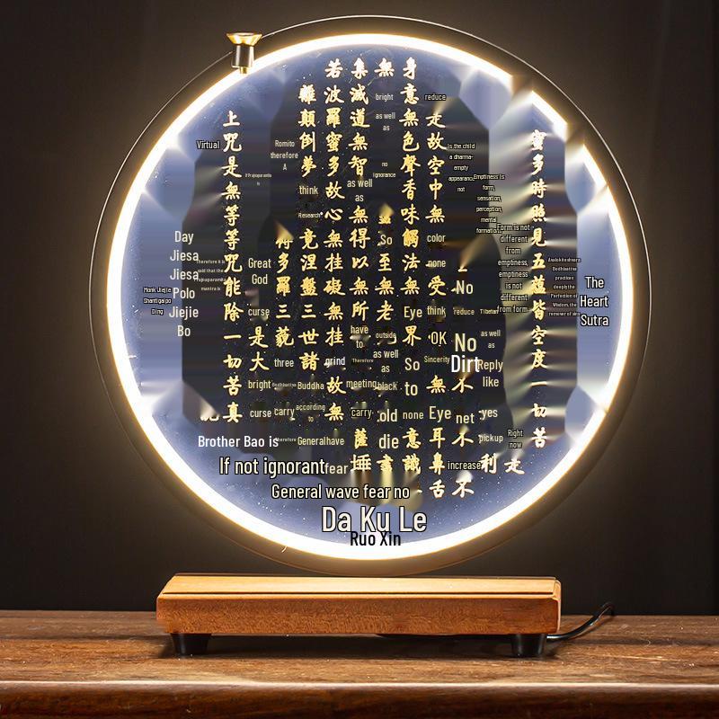 Zen Buddha Hand Ceramic Backflow Incense Burner with Light Ring and Heart Sutra Ornament for Indoor Decor