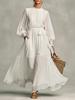 In stock, the new European and American French temperament pleated big pendulum chiffon dress.