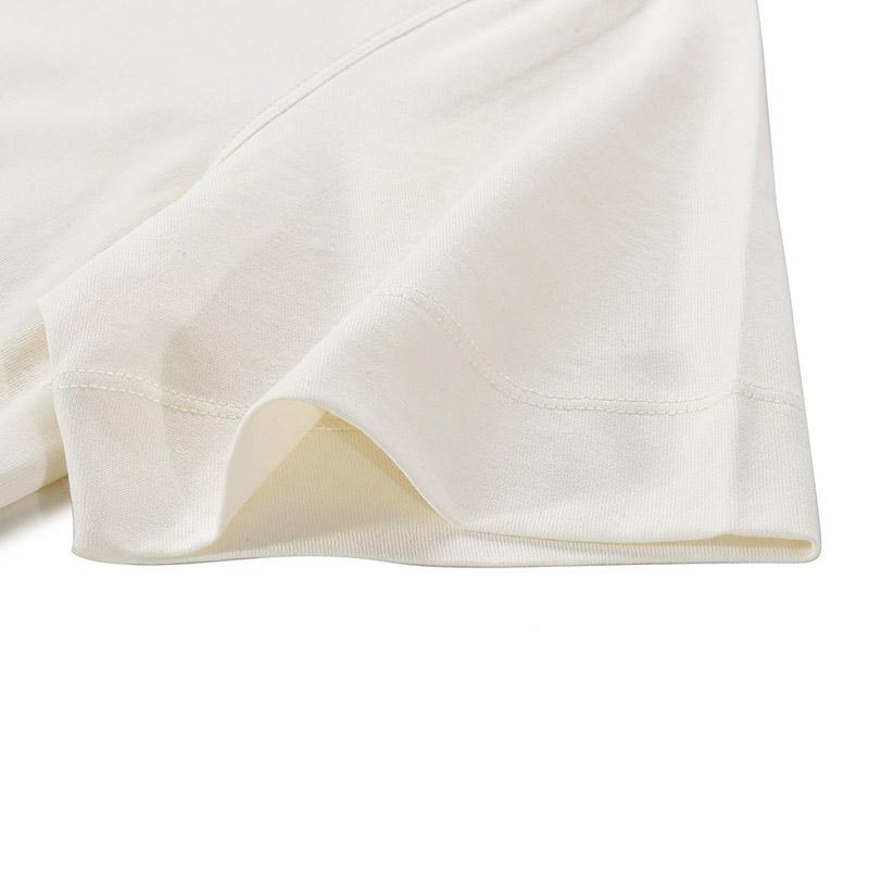 Emporio Armani SS24 Logo Embroidered Crew Neck Short Sleeve T-Shirt Men tops Vanilla 3D1TG8-1JOCZ-01A1
