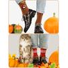 6 pairs of Thanksgiving socks, autumn socks, bulk harvest novelty plush socks, unisex turkey and pumpkin socks, Thanksgiving harvest-themed funny
