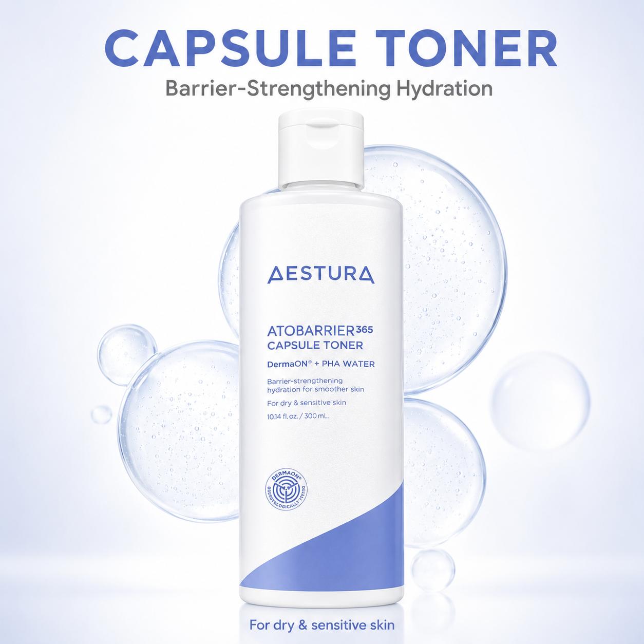 AESTURA Atobarrier 365 Hydro Ceramide Capsule Toner, 300ml, Deep Hydration Barrier Skin, Single Item, From Korea
