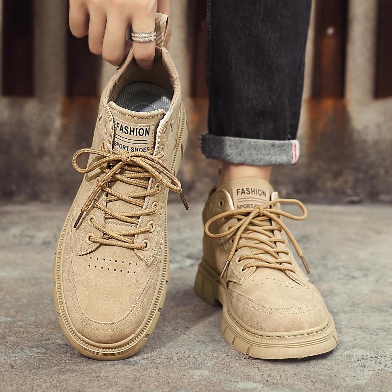 

Новая осенне-зимняя мужская спортивная повседневная модная обувь на шнуровке средней и высокой посадки, мужская уличная обувь 44