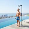 2-Function Freestanding Outdoor Shower Floor Mounted Outdoor Shower Fixture with Handheld Sprayer for Yard Beach Poolside Garden