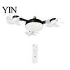 E27 Socket Fan 3/4/5 Blade Ceiling with Light & Remote Control, 2-in-1 Silent LED Drone Compact Ventilation Lamp Foldable Blades, 3-Speed Dimmable for
