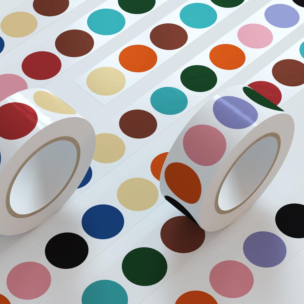 Colored Dot Sticker Roll - 500 Stickers for Envelopes, DIY Journals, and Decorative Projects