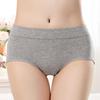 Solid Color Mid-Waist Plus Size Pure Cotton Women's Underwear