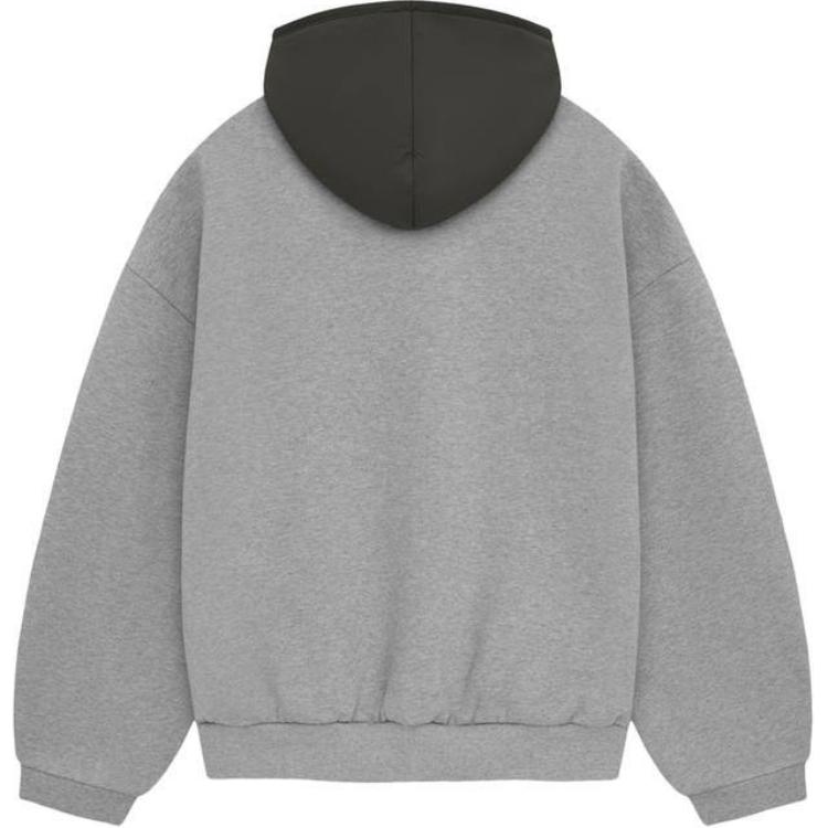 Fear of God Essentials Nylon Fleece Hoodie Dark Heather Oatmeal/Ink Men Tops Grey 202SP244313F