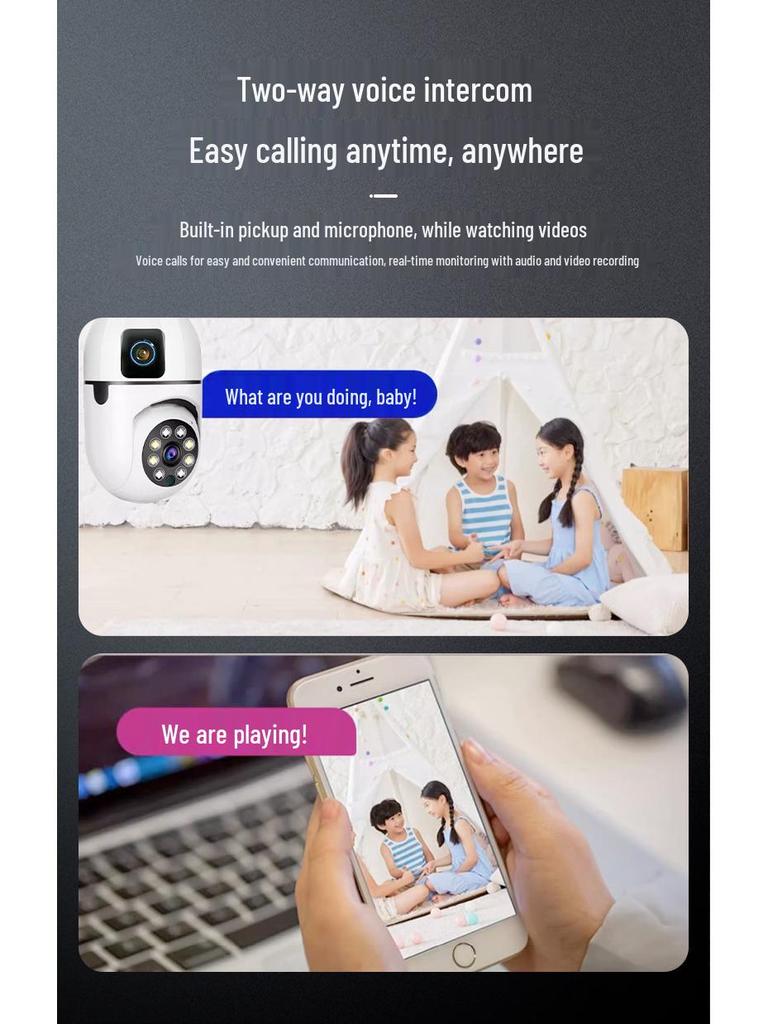 WiFi HD Nachtsicht E27 Glühbirnenkamera - Innen-CCTV-Überwachung Binokulares Lichtkopf