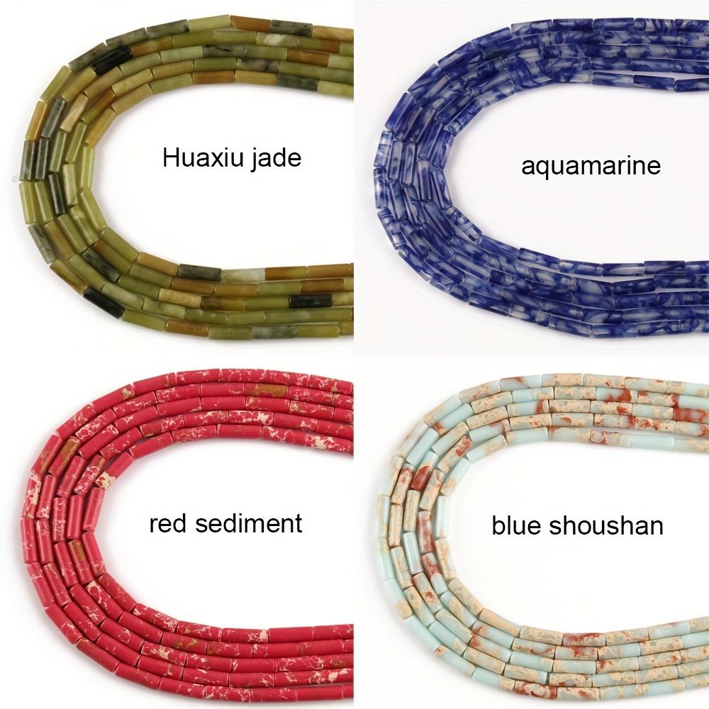 1pcs Natural Stone Tube Bead Sediment Jaspers Loose Cylinder Beads for Jewelry Making DIY Chakra Bracelet Accessories 15" 13x4mm