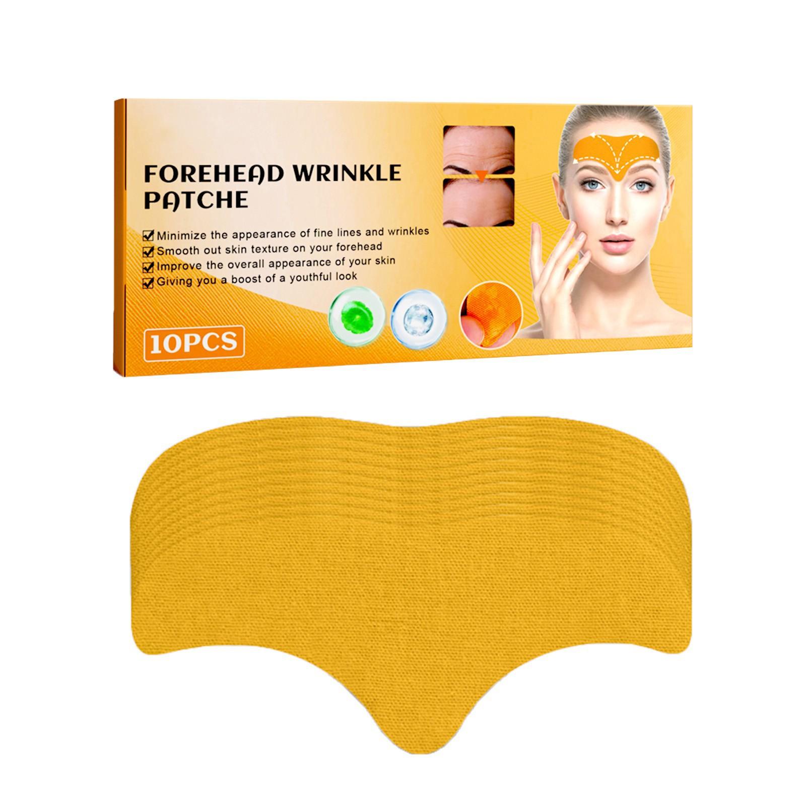 Forehead Wrinkle Patch 10 Pieces Skin Care Adhesive Strips for Fine Lines Wrinkles Reduction and Skin Texture Improvement One Size жёлтый