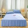 New Solid Color Sanding Bed Skirt Pillowcase Three Piece Set of Seasonal Universal Bed Covers Anti Slip Dustproof Sheets Bedding