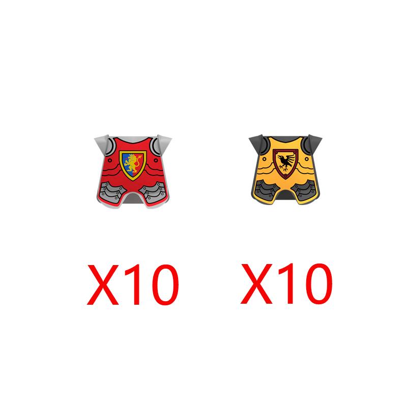 Medieval Castle Soldier Figure Equipment Building Blocks Lion Black Eagle Knight Waffen Accessories Shield Vest Cloak Brick Toys