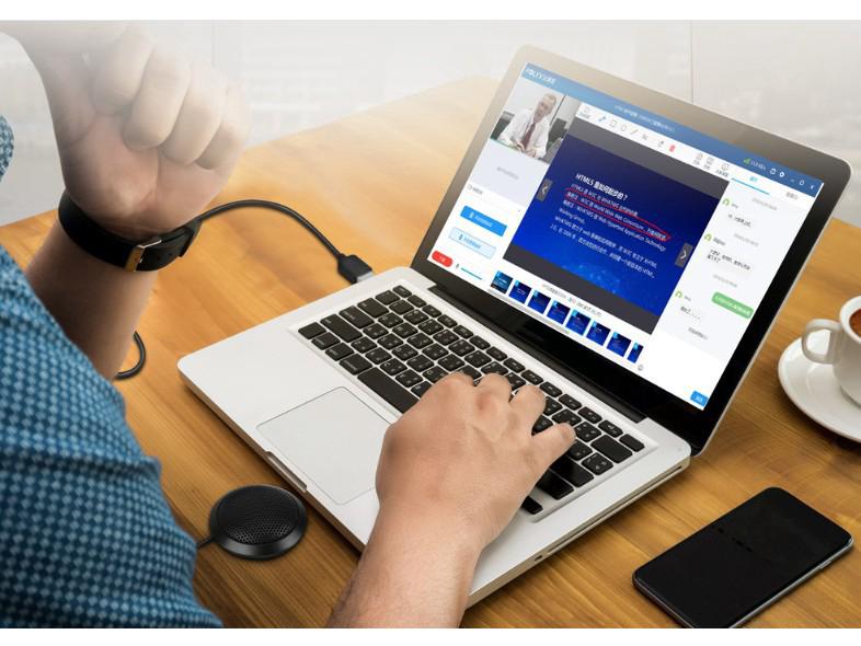 Omnidirectional Conference & Streaming Condenser Microphone for Online Classes and Mobile Recording