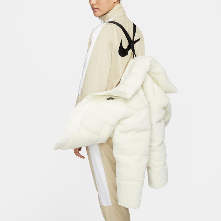 Nike Embroidered Logo Fleece-Lined Down Jacket Women Outerwear Off-White DD4655-715