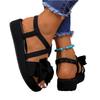 Women's Bow Knot Platform Sandals Lightweight Comfortable Slip On Thick Sole Summer Casual Beach Shoes
