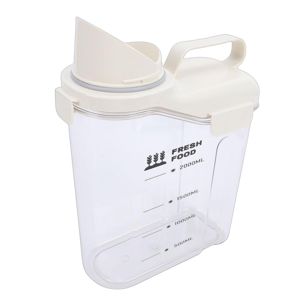 Rice Storage Container Plastic  tight Cereal Dispenser with Pou  Spout Measu  Cup for Cereals Flour Beans