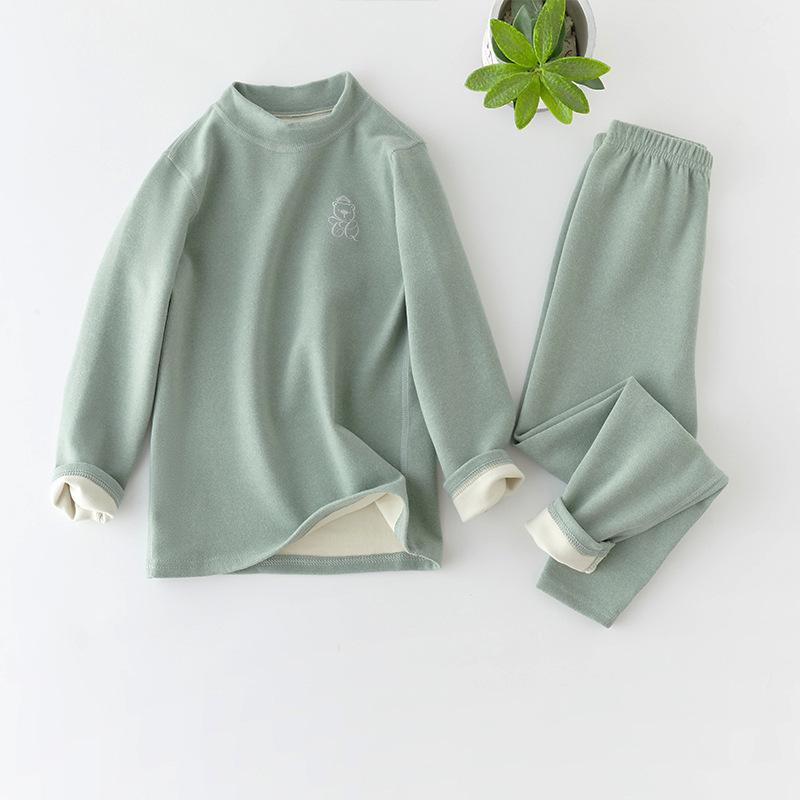 Children's Brushed Thermal Base Layer Set (S, M, L) – Seamless Class A Autumn Underwear and Trousers.