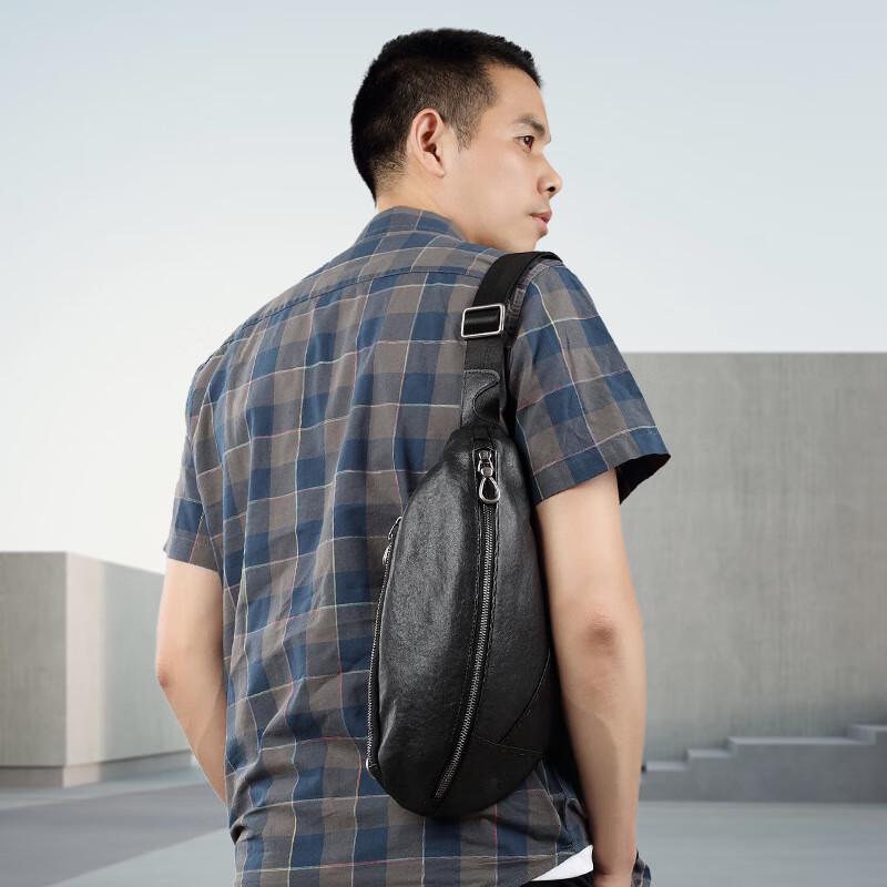 SCHWARZETIENNE Men's Genuine Leather Crossbody Shoulder Bag