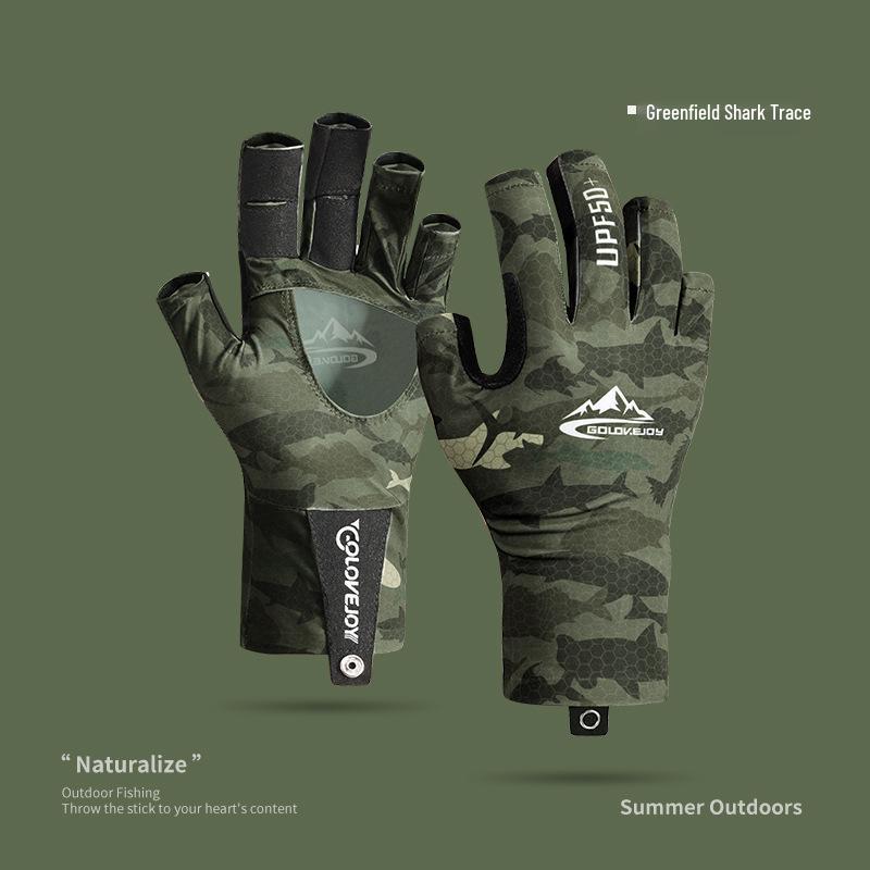 Guantes de Pesca Antideslizantes de Otoño/Invierno - Cálidos, Resistentes al Desgaste, con Forro Polar, Sin Dedos, Táctiles DB68.