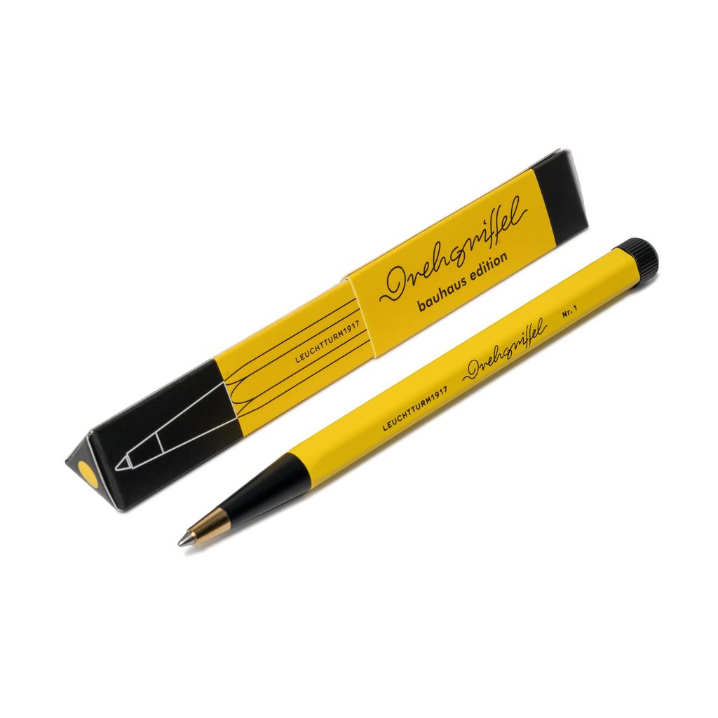Leuchtturm Ballpoint Pen Dregriffle Bauhaus Lemon Black 366204 Imported Oil-Based 0.5 & (Genuine Product)