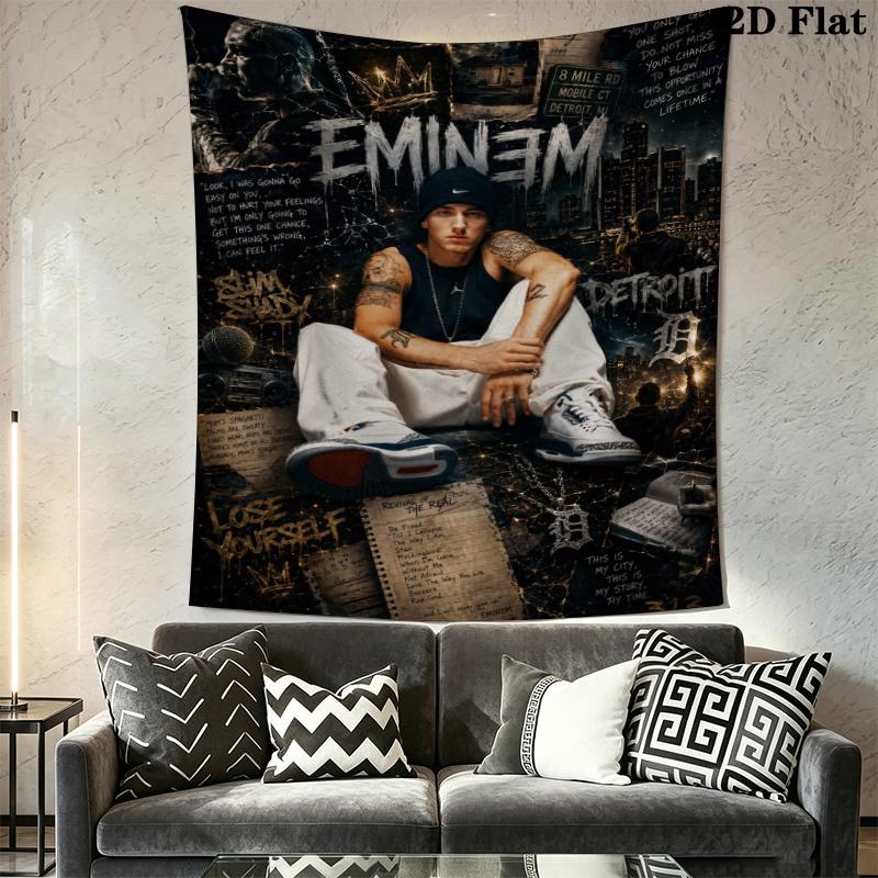 Eminem Wall Tapestry Aesthetic Wall Hanging Printed Fabric Blanket Decorative Tapestries for Bedroom Living Room Home Decor