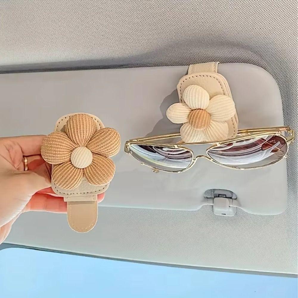Magnetic Design Car Sun Visor Clip Flower Design Sunshade Glasses Clip Sunglasses Clip