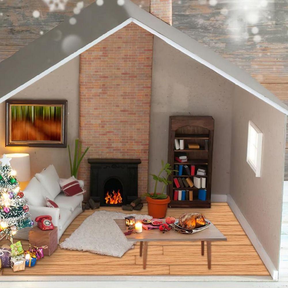 10pcs PVC Miniature Dollhouse Floor Boards Multicolors Dollhouse Floor Tiles  Fit 1:12 Dollhouse